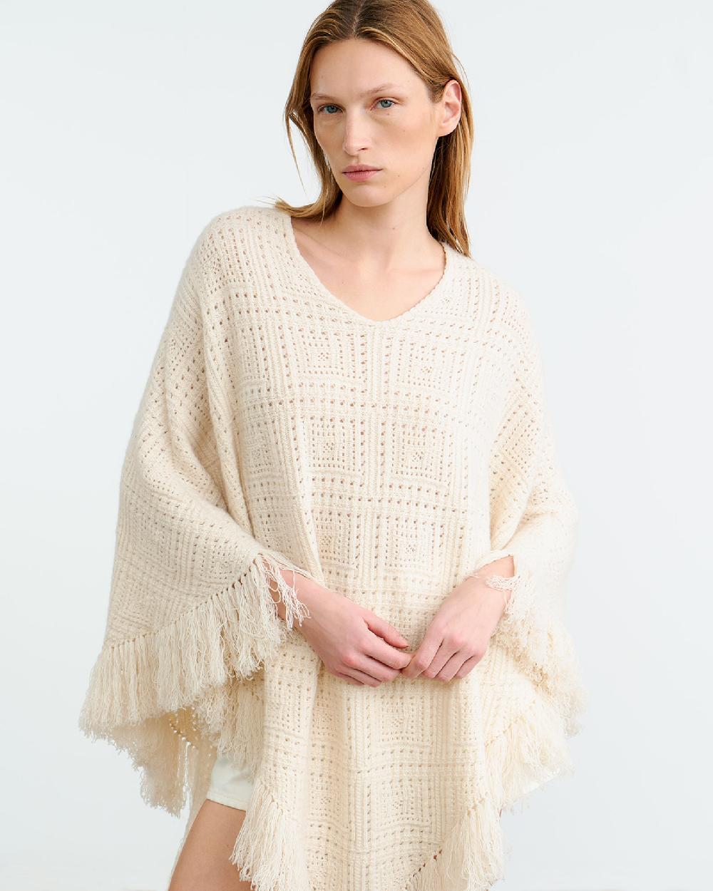 Nili Lotan BRISTOL CASHMERE PONCHO IVORY
