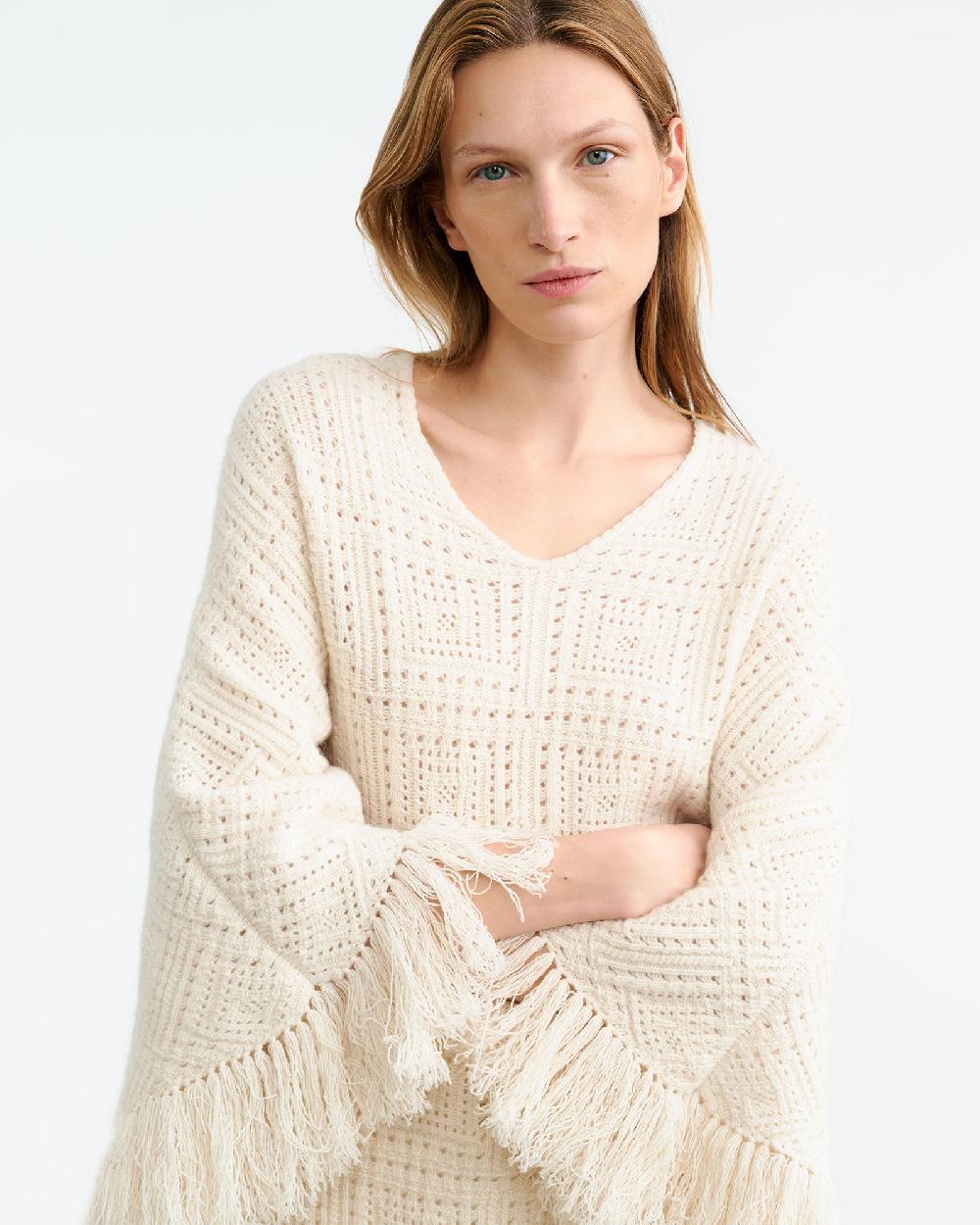 Nili Lotan BRISTOL CASHMERE PONCHO IVORY