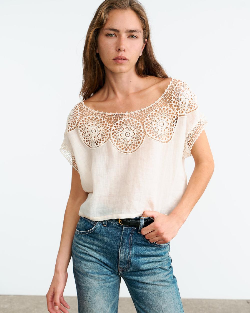 Nili Lotan CAILA TOP IVORY