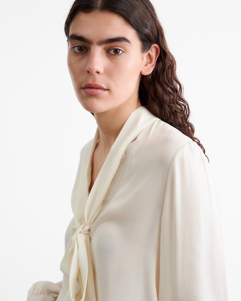 Nili Lotan CARINA SILK BLOUSE IVORY