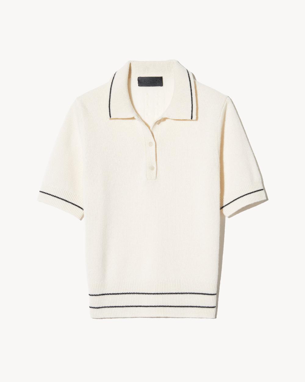 nili lotan CARLINE CASHMERE POLO IVORY/BLACK
