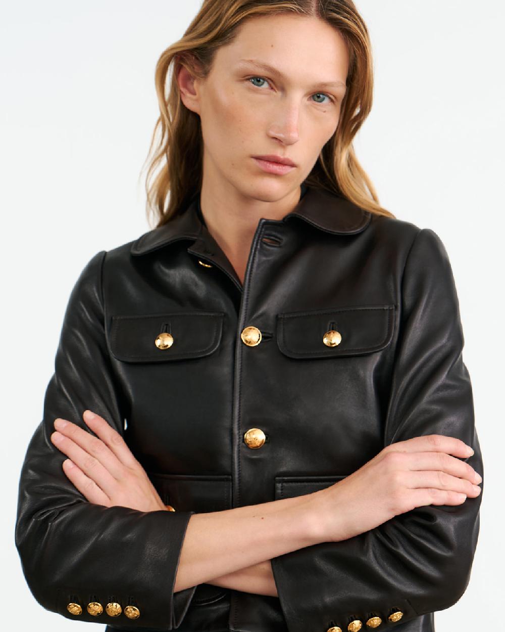 Nili Lotan CHAMONIX LEATHER JACKET BLACK