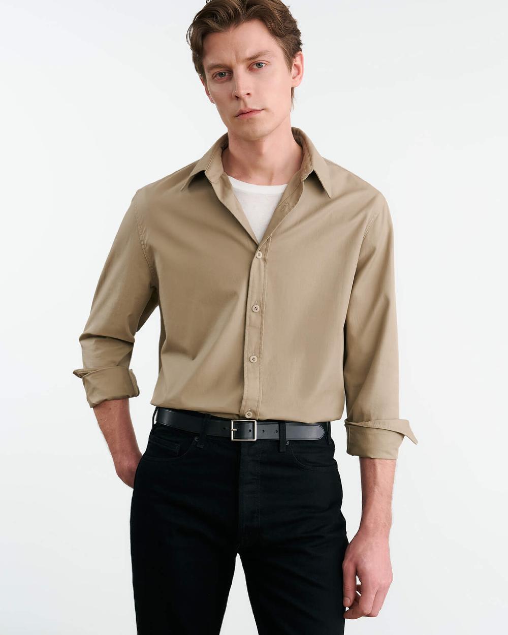 Nili Lotan CHANCE SHIRT TAUPE GREY