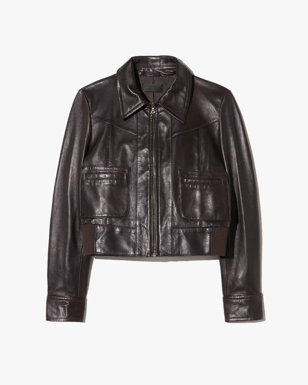 nili lotan CHARLY LEATHER JACKET ESPRESSO