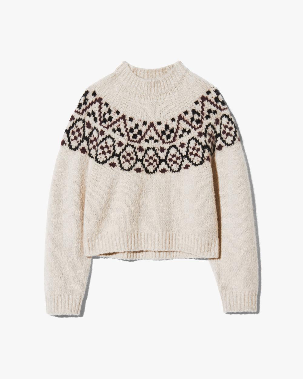 nili lotan CHRISSY CASHMERE SWEATER BLACK FAIRISLE