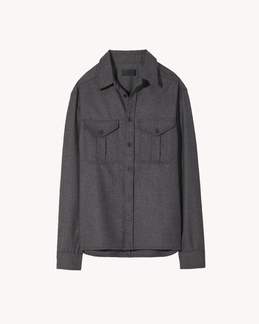 nili lotan CHRISTOPHE SHIRT CHARCOAL MELANGE