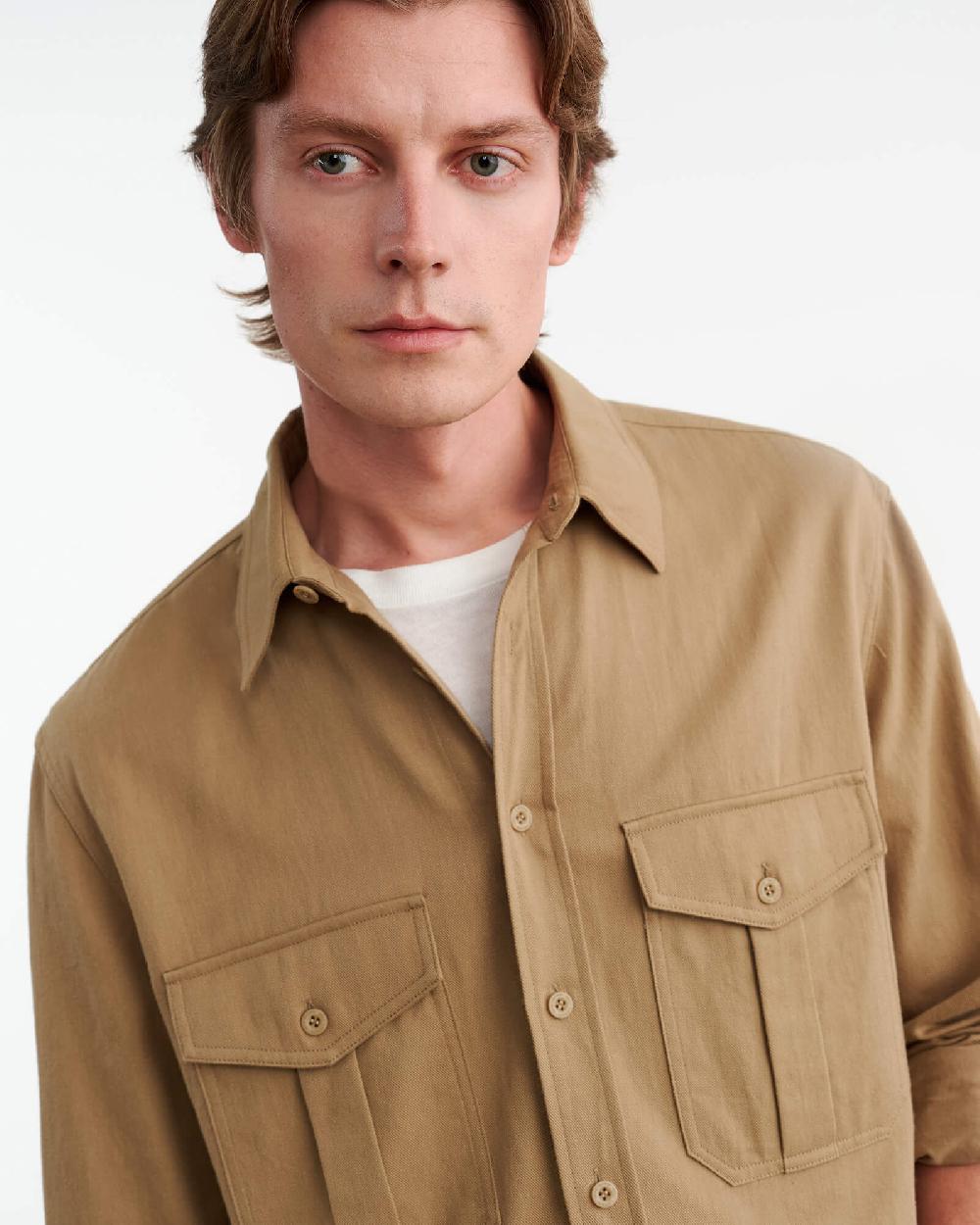 Nili Lotan CHRISTOPHE SHIRT DESERT KHAKI