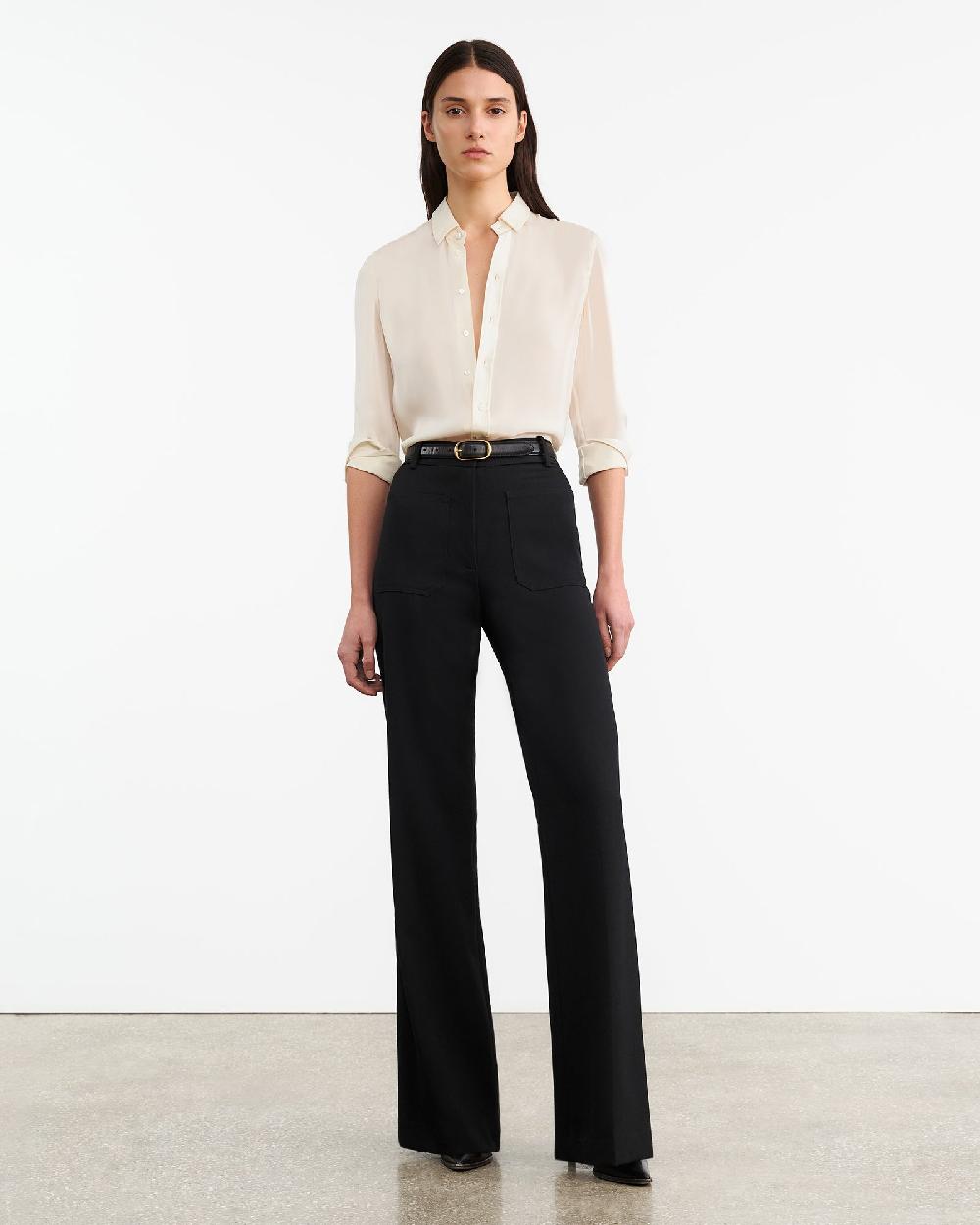 Nili Lotan CHRISTOPHE WOOL PANT CHOCOLATE BROWN