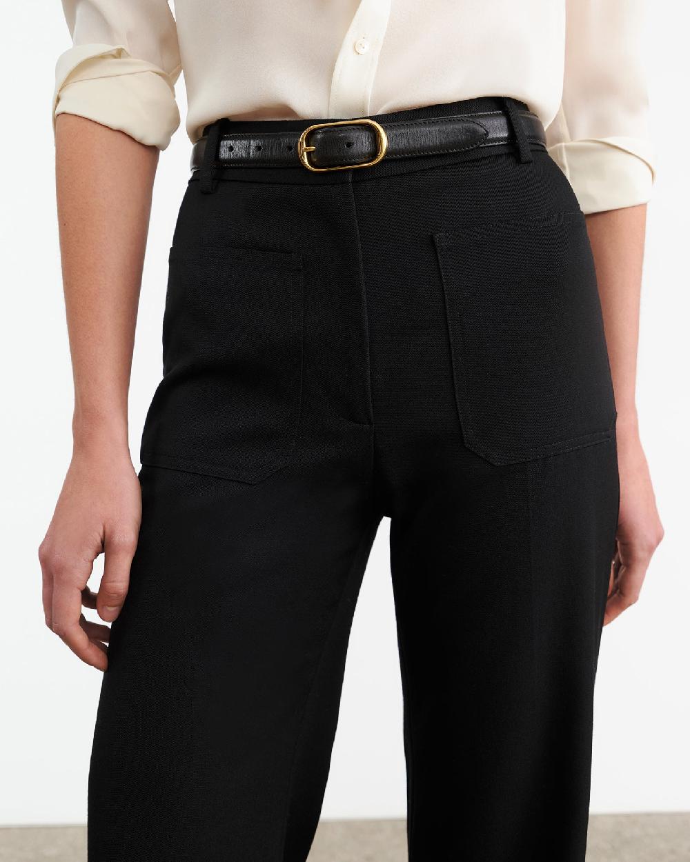 Nili Lotan CHRISTOPHE WOOL PANT CHOCOLATE BROWN