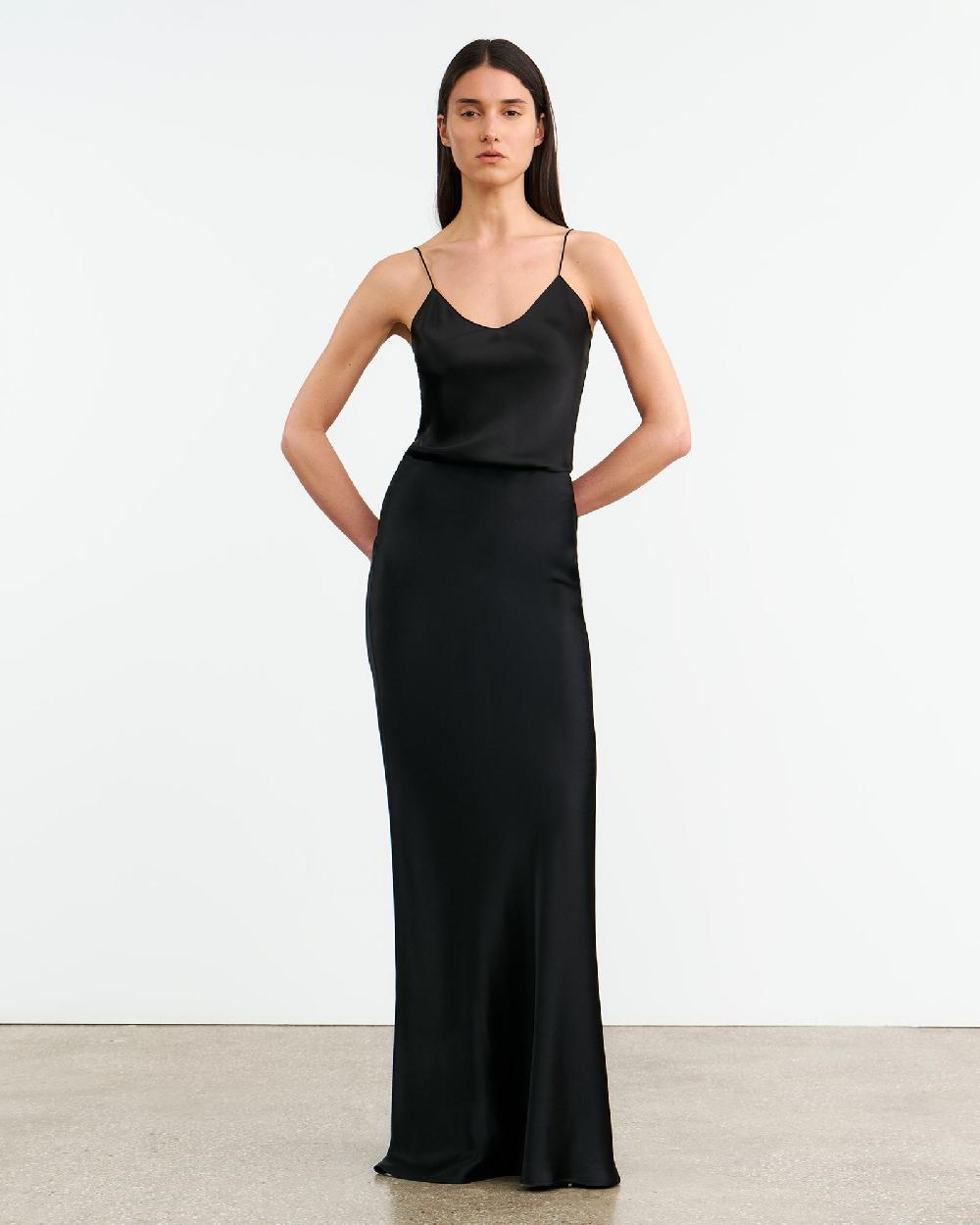 Nili Lotan CLELIA SILK SKIRT BLACK