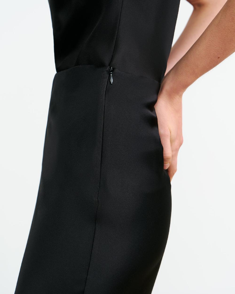 Nili Lotan CLELIA SILK SKIRT BLACK