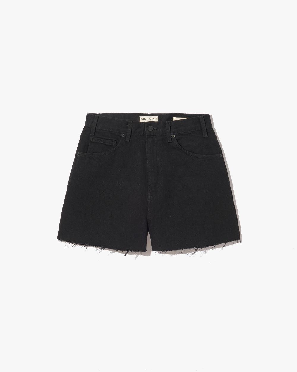 nili lotan COBAIN DENIM SHORT JET BLACK