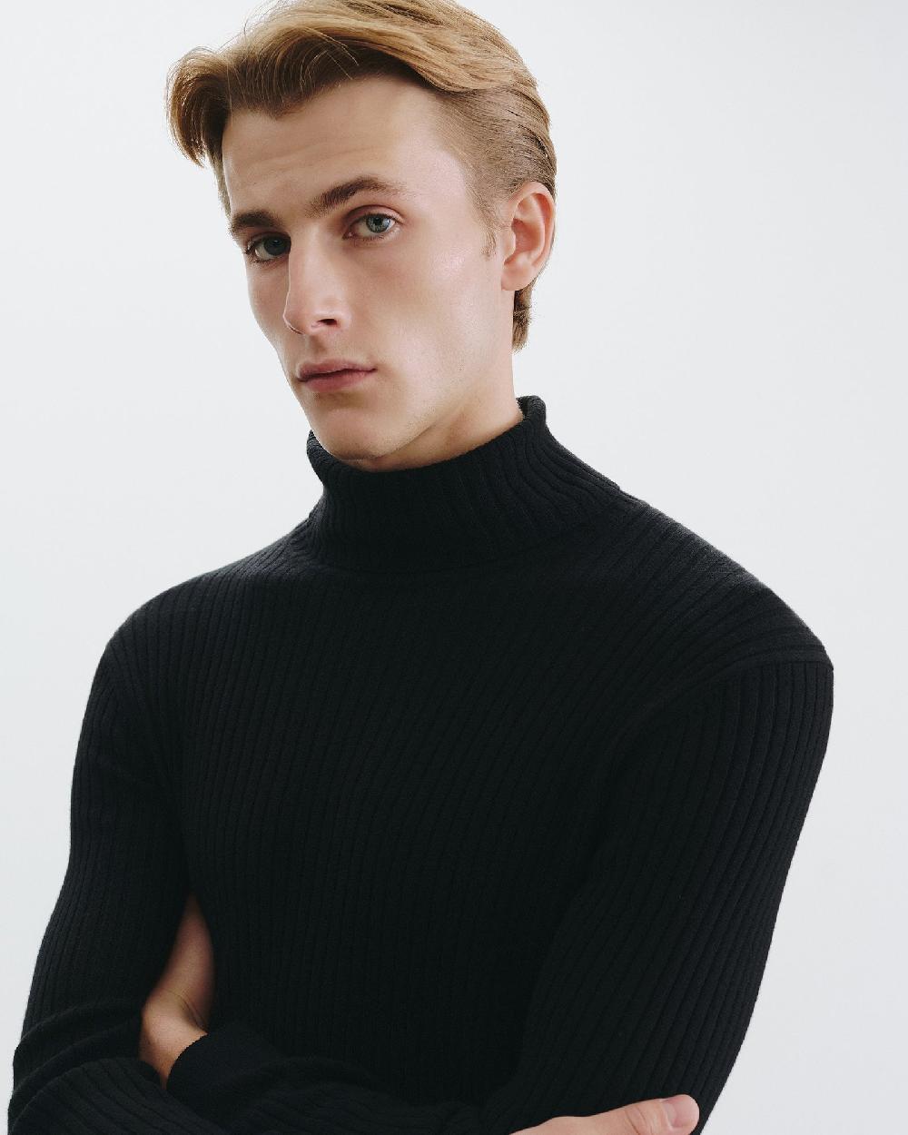 Nili Lotan COLE CASHMERE TURTLENECK SWEATER BLACK