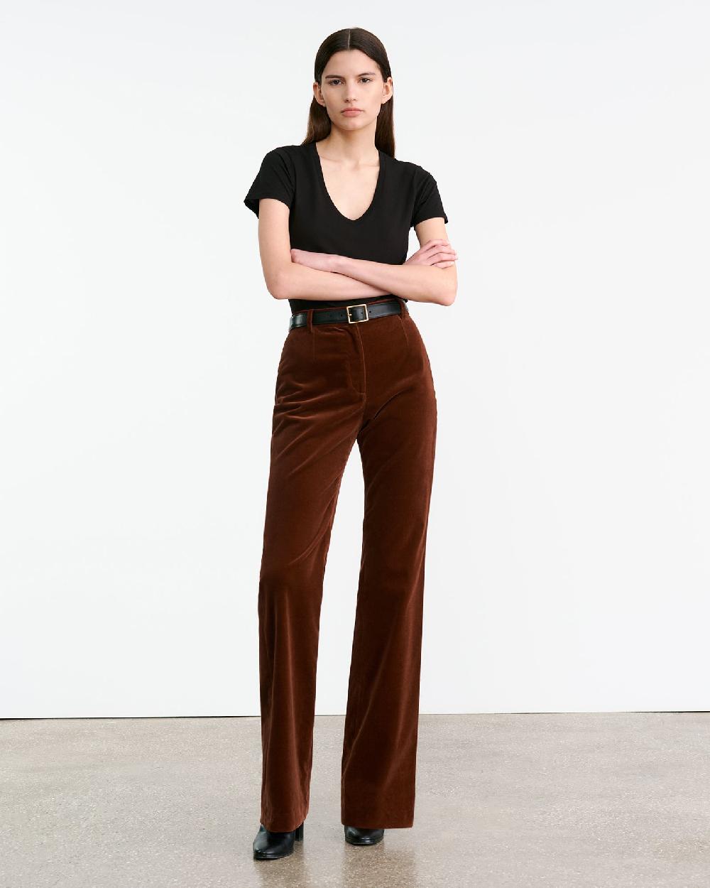 Nili Lotan CORETTE COTTON PANT BURNT SIENNA