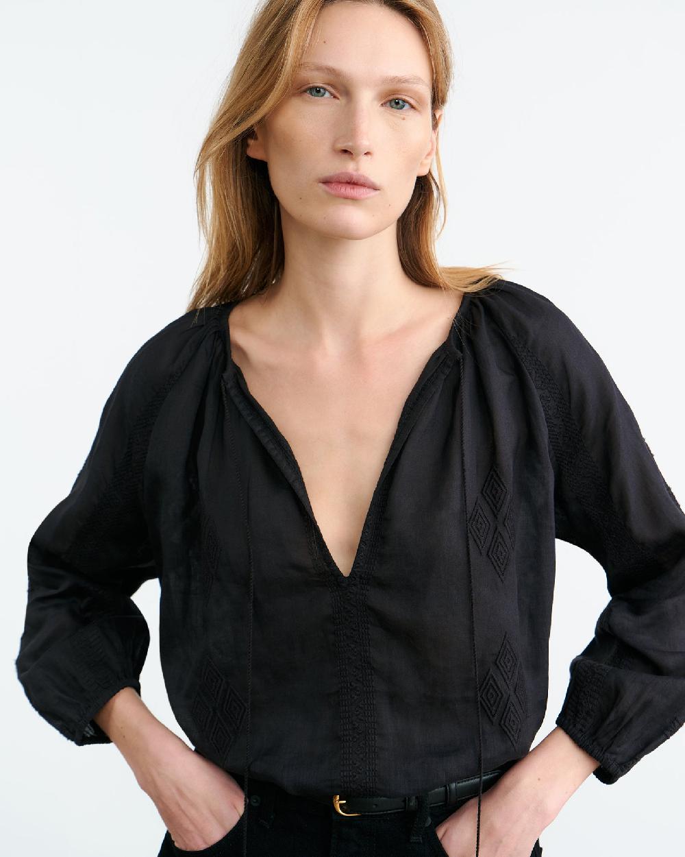 Nili Lotan CRISTO BLOUSE IVORY