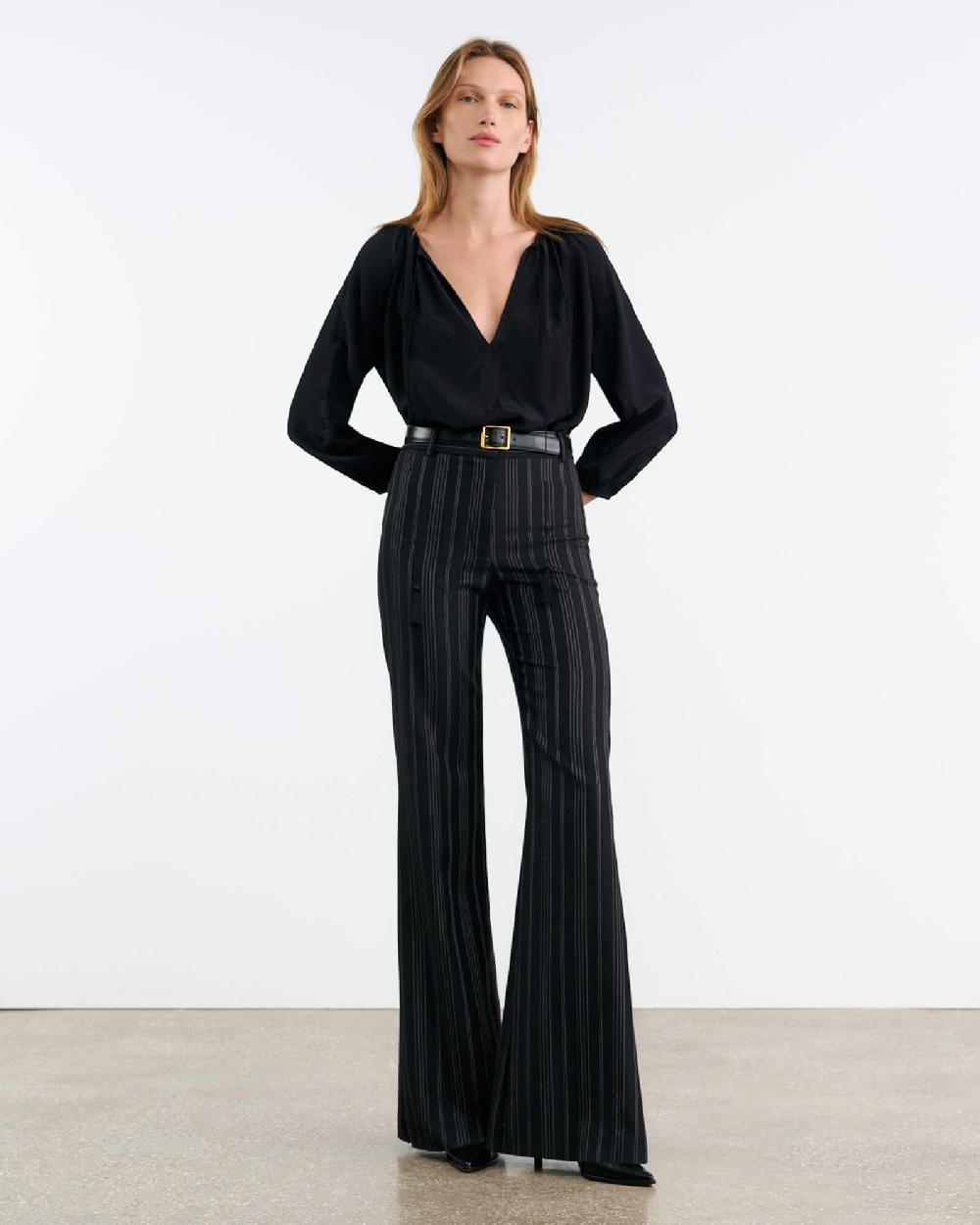 Nili Lotan CRISTO SILK BLOUSE BLACK