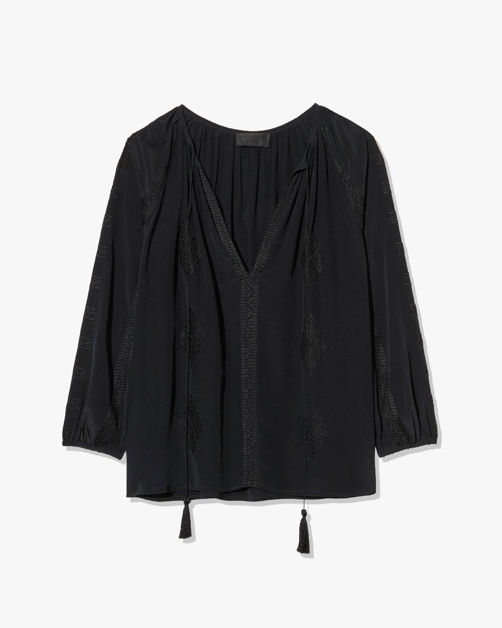 nili lotan CRISTO SILK BLOUSE BLACK