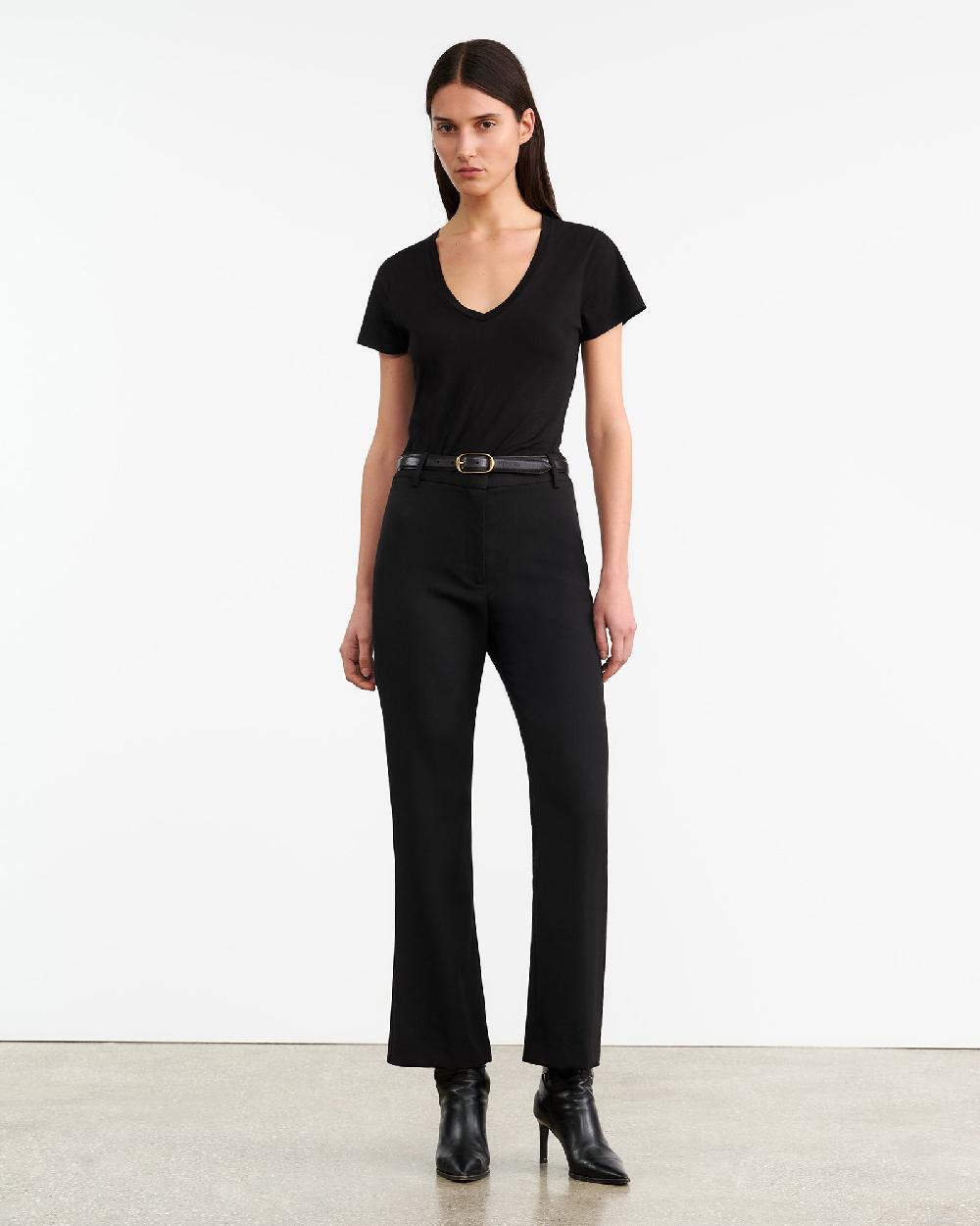 Nili Lotan CROPPED CORETTE WOOL PANT BLACK