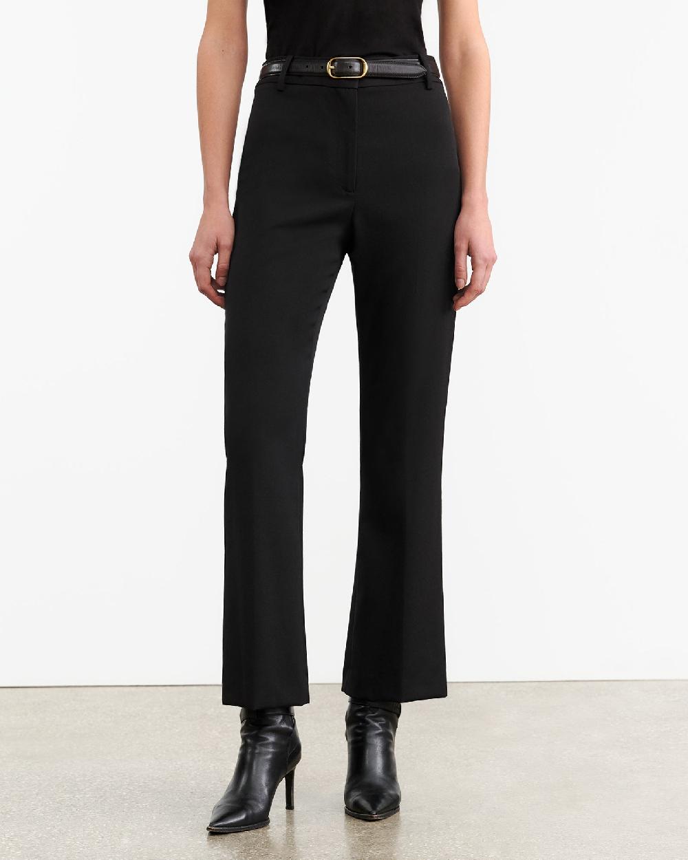 Nili Lotan CROPPED CORETTE WOOL PANT BLACK