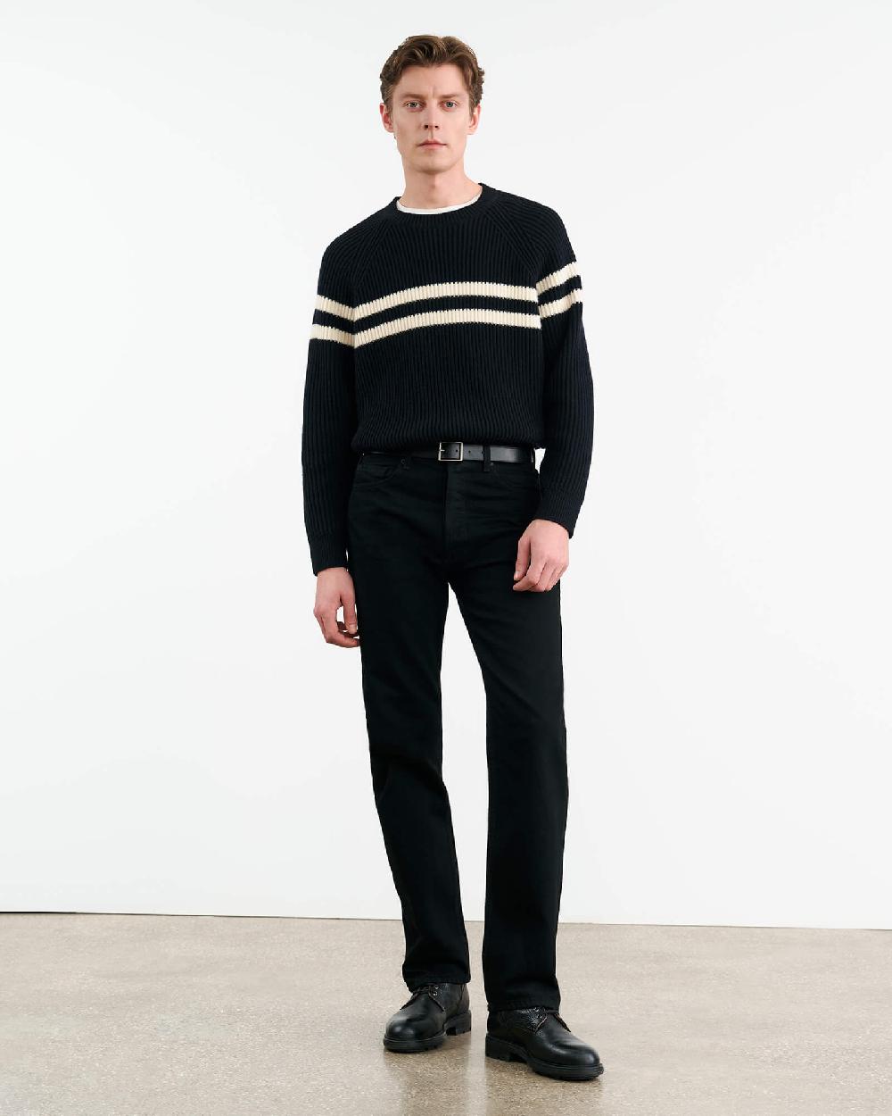 Nili Lotan DARIUS SWEATER DARK NAVY/IVORY