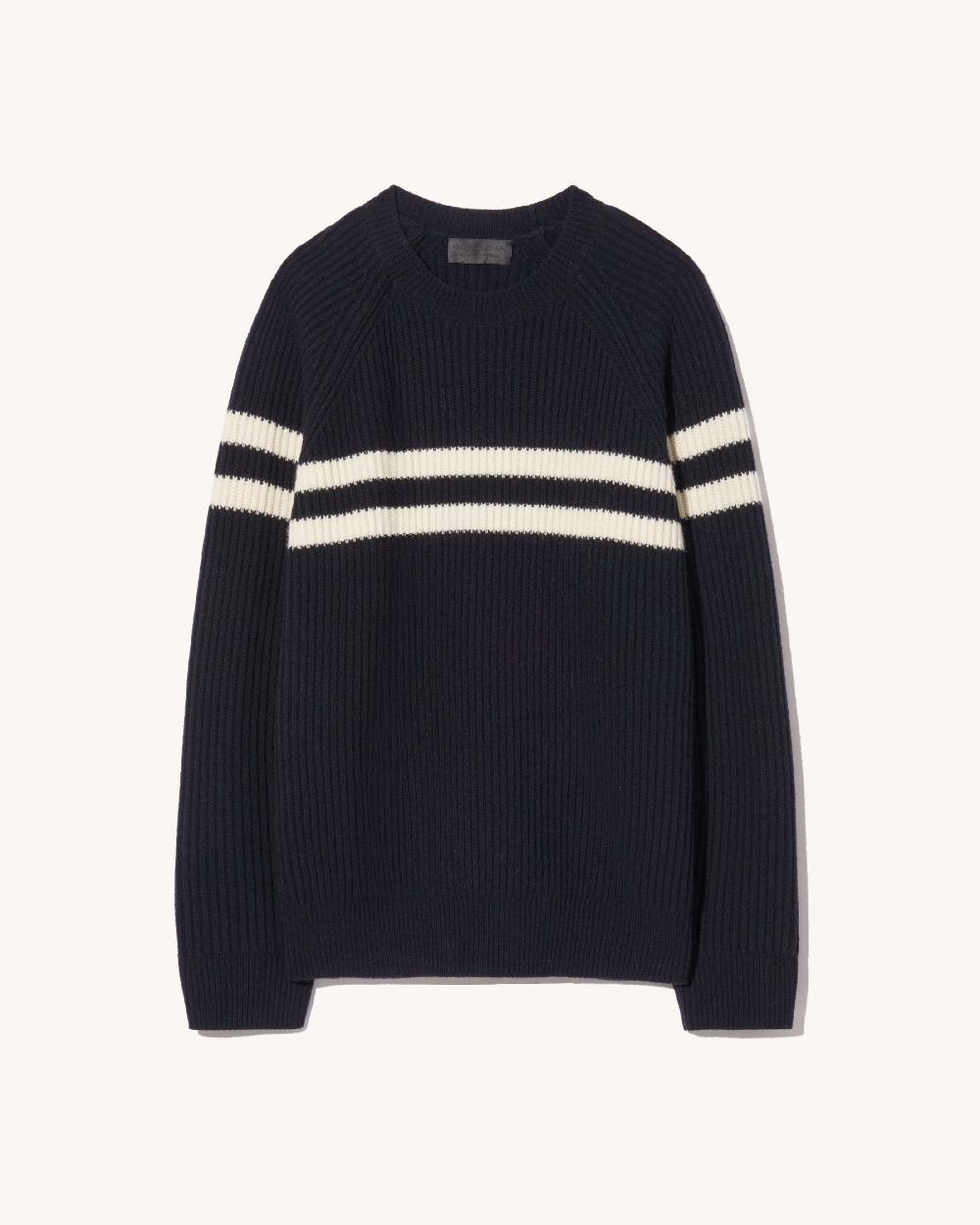 nili lotan DARIUS SWEATER DARK NAVY/IVORY