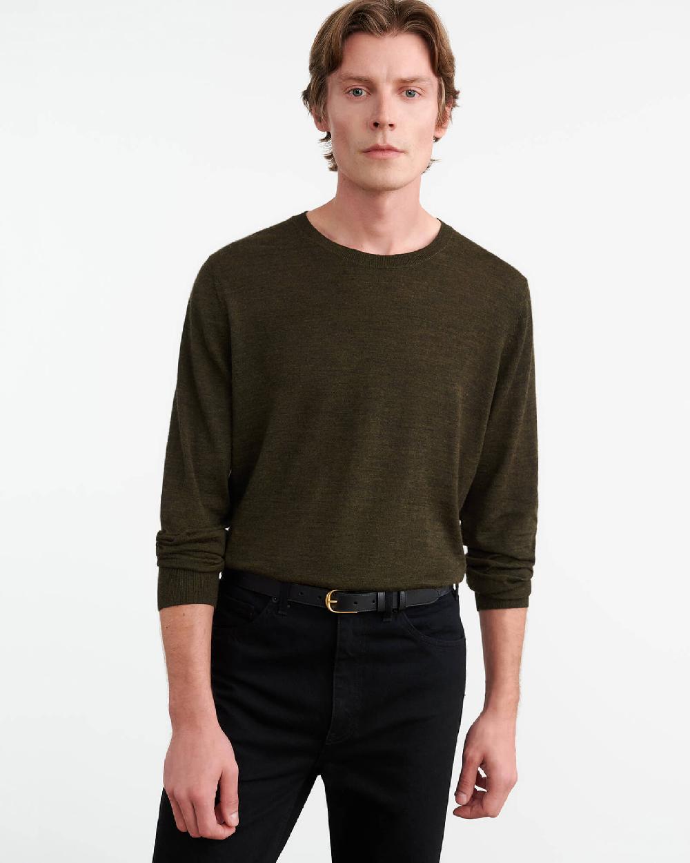 Nili Lotan DAWSON SWEATER FOREST GREEN