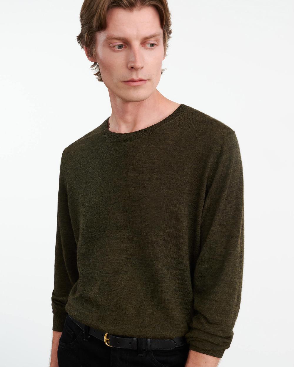 Nili Lotan DAWSON SWEATER FOREST GREEN