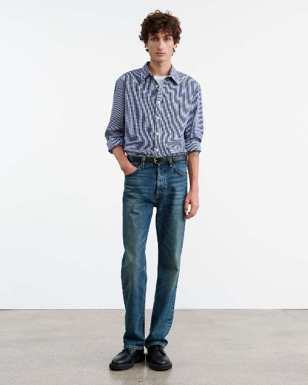 Nili Lotan DECLAN SHIRT NAVY VICHY CHECK