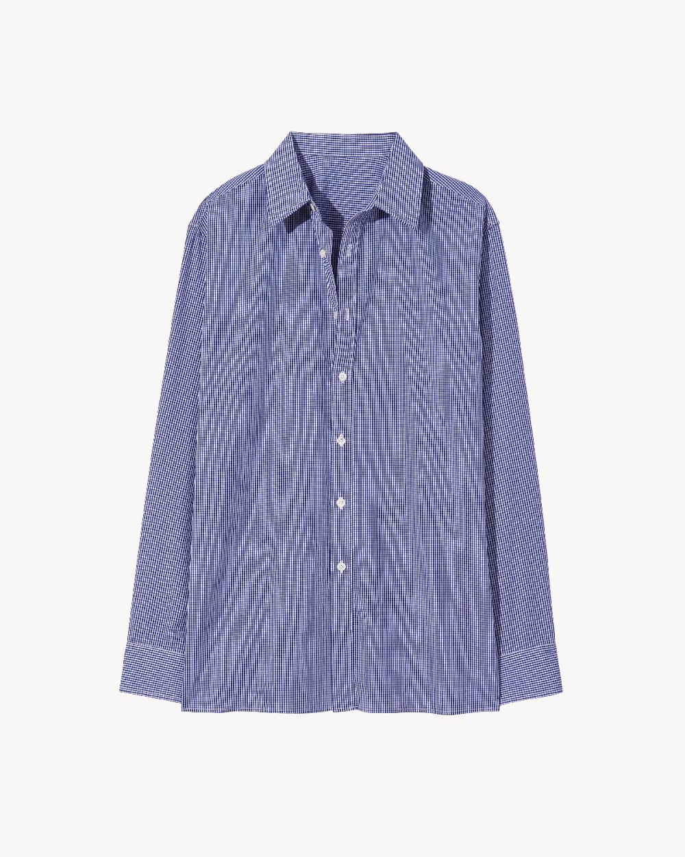 nili lotan DECLAN SHIRT NAVY VICHY CHECK