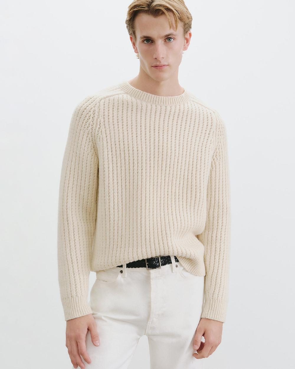 Nili Lotan DEMITRY WOOL SWEATER IVORY