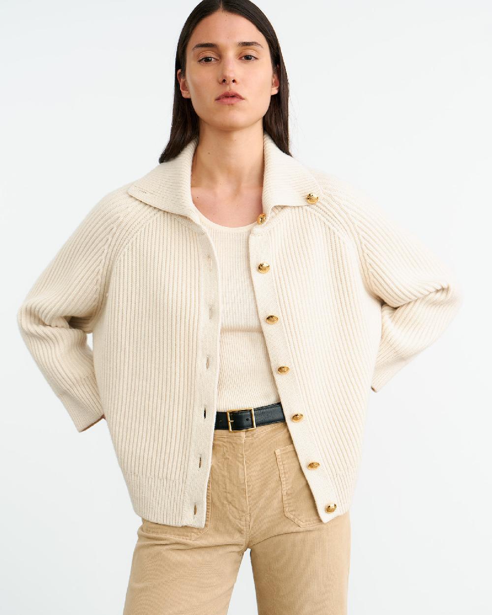Nili Lotan DERYL CASHMERE CARDIGAN DARK RUST