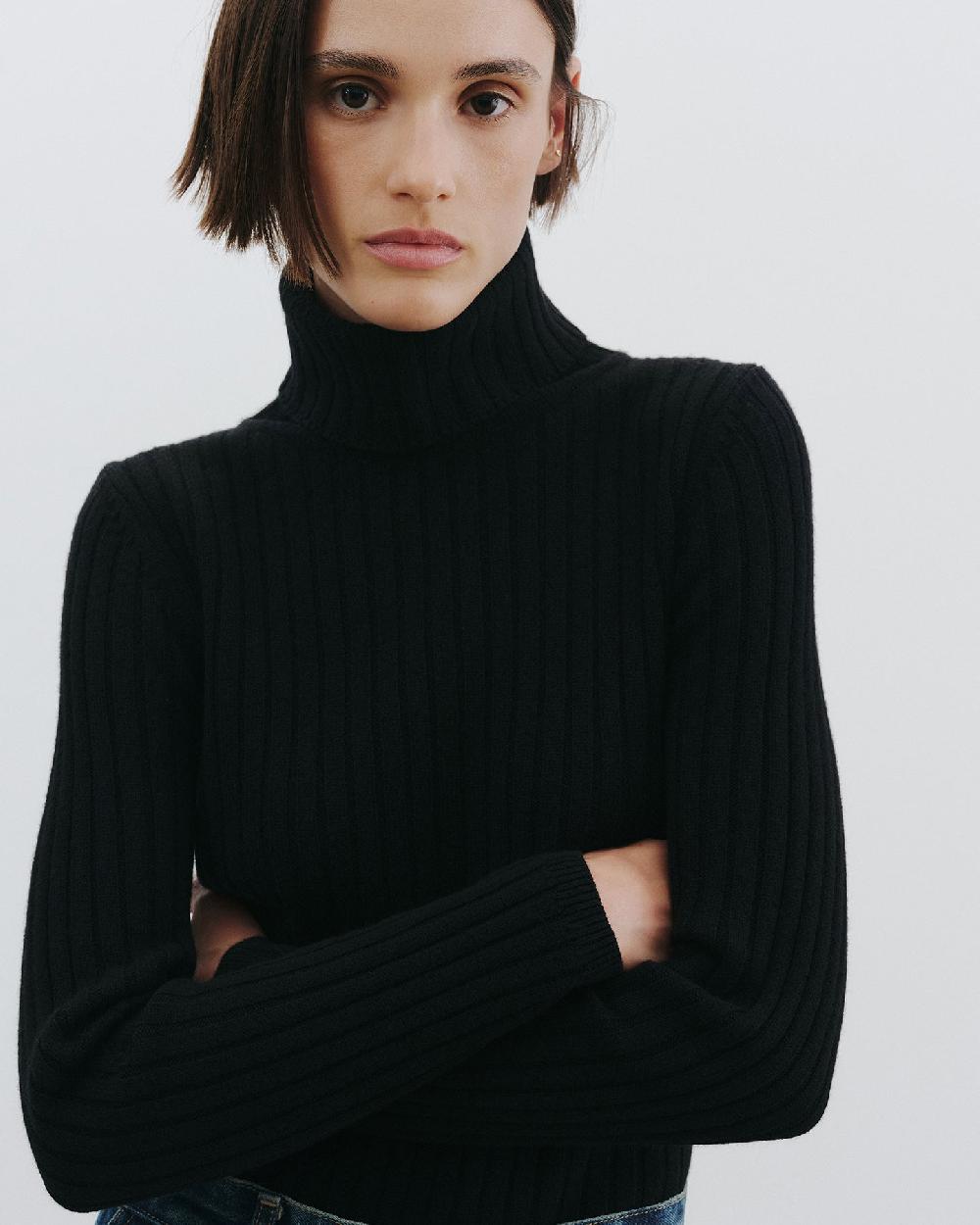 Nili Lotan DESSIE CASHMERE SWEATER BLACK