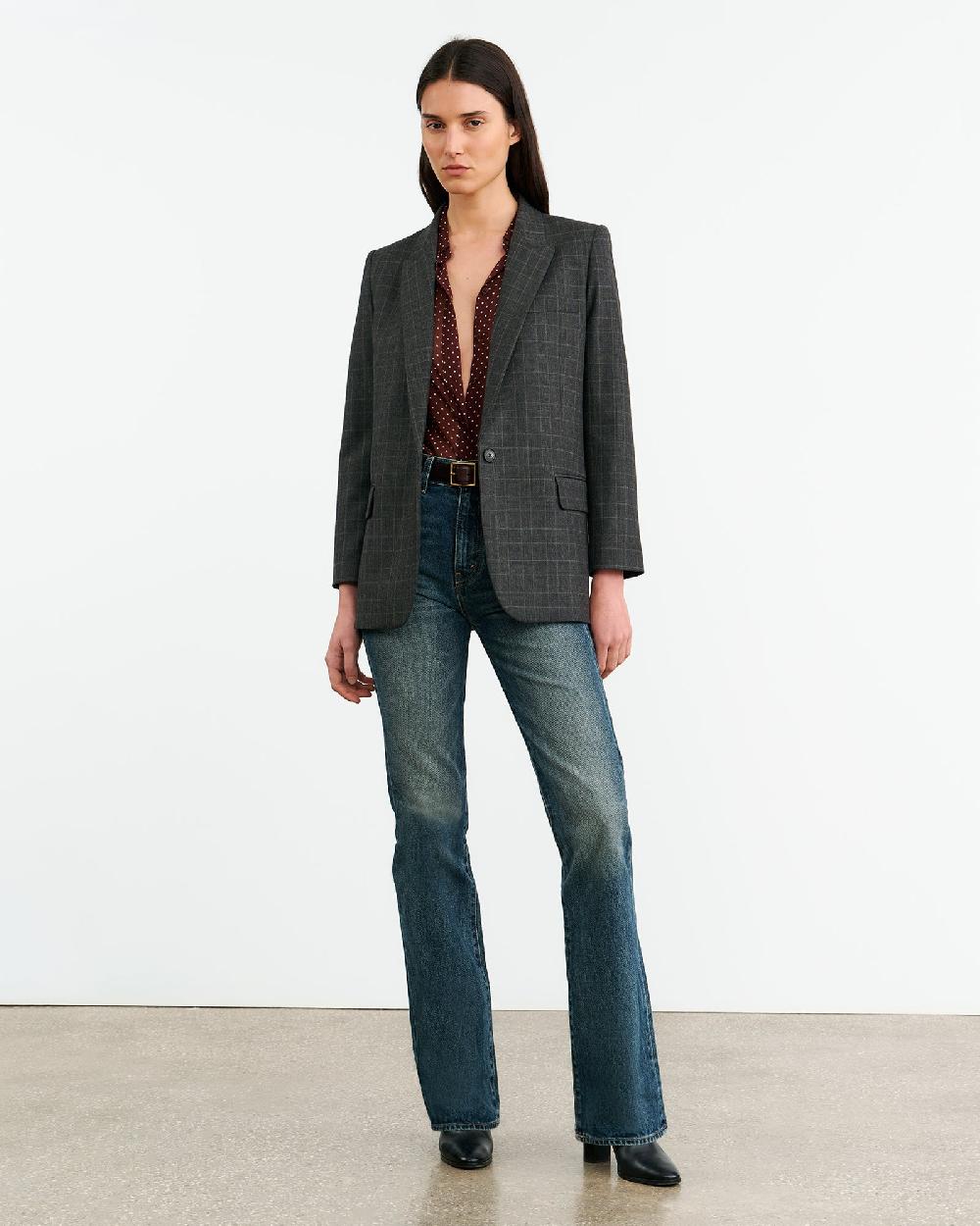 Nili Lotan DIANE BLAZER ESPRESSO CHECK