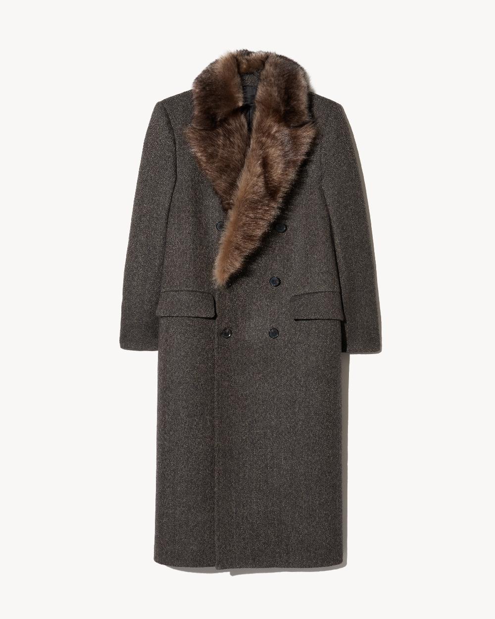 nili lotan EDINA COAT BARK HERRINGBONE