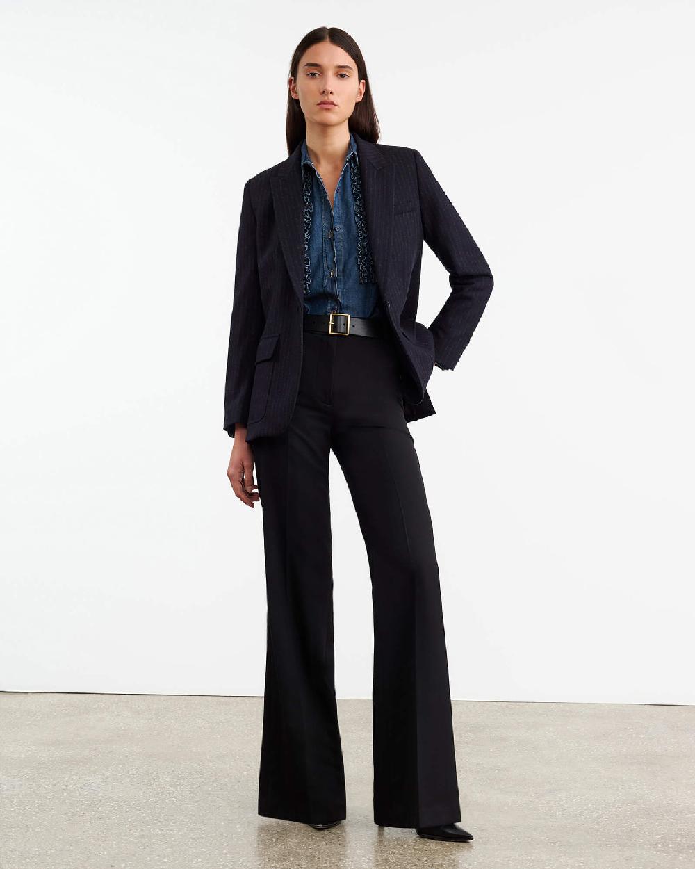 Nili Lotan EFFY WOOL PANT STONE