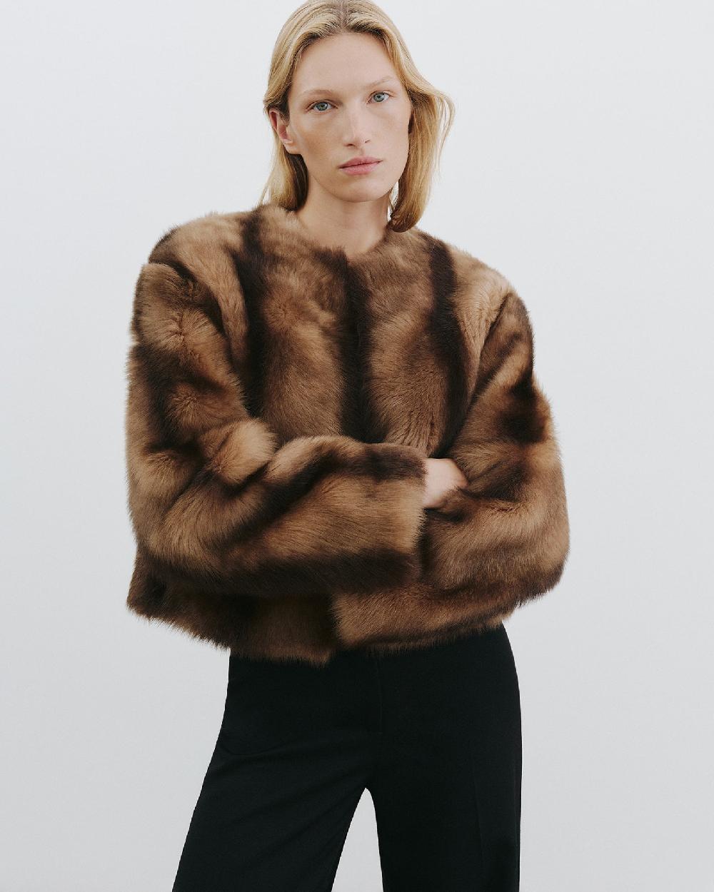 Nili Lotan ELAN SHEARLING JACKET CAMEL/BROWN