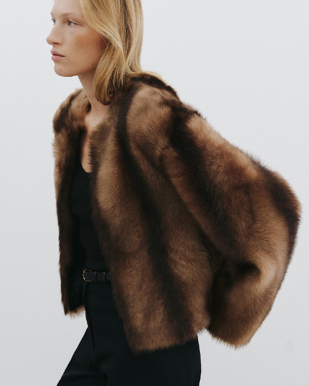 Nili Lotan ELAN SHEARLING JACKET CAMEL/BROWN