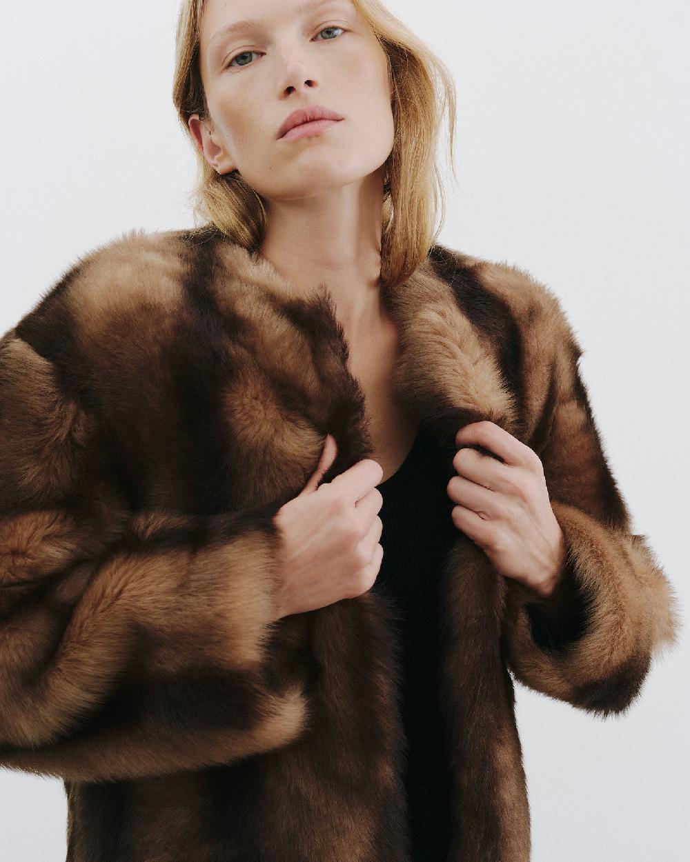 Nili Lotan ELAN SHEARLING JACKET CAMEL/BROWN