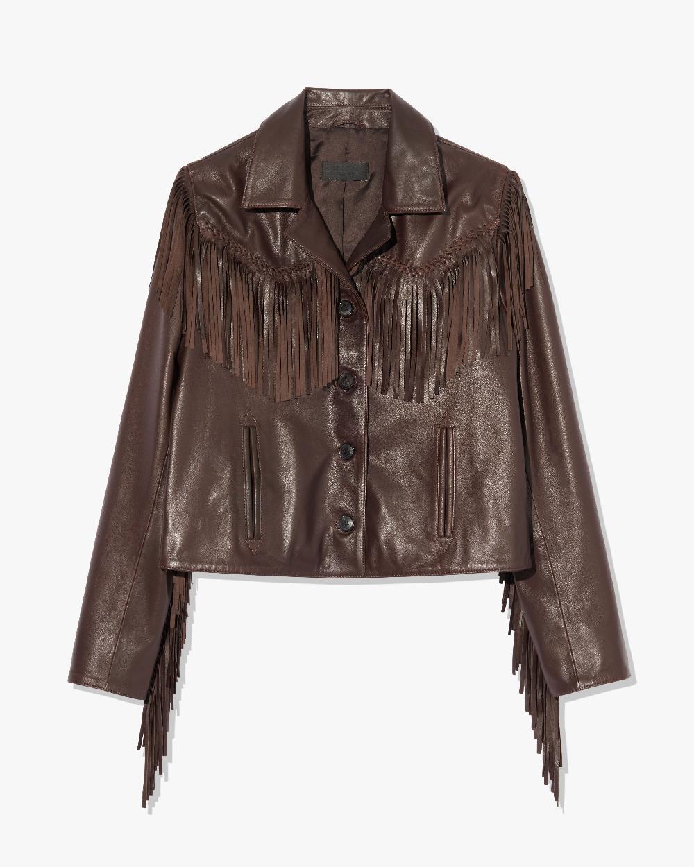 nili lotan ELOI LEATHER JACKET DARK BROWN