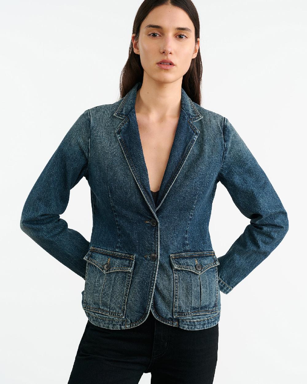 Nili Lotan ELTON DENIM BLAZER SIMON WASH