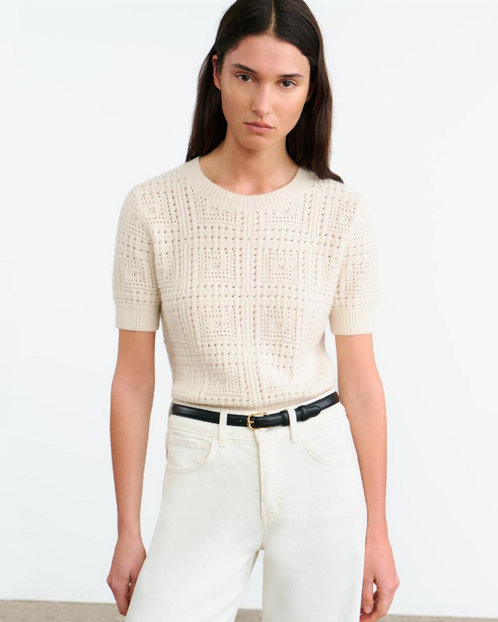 Nili Lotan ELYSIA CASHMERE SWEATER IVORY