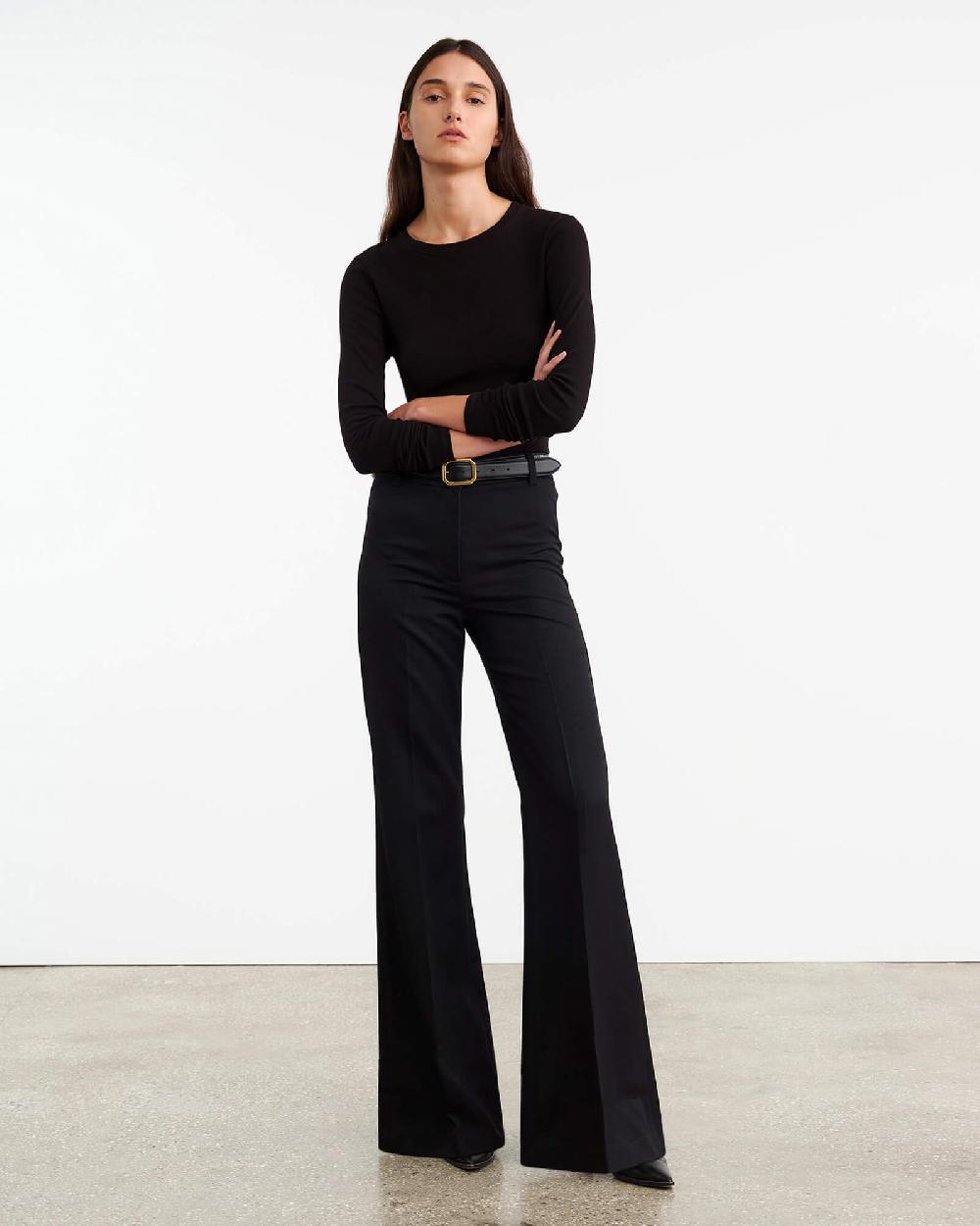 Nili Lotan EMELIE LONG SLEEVE TEE BLACK