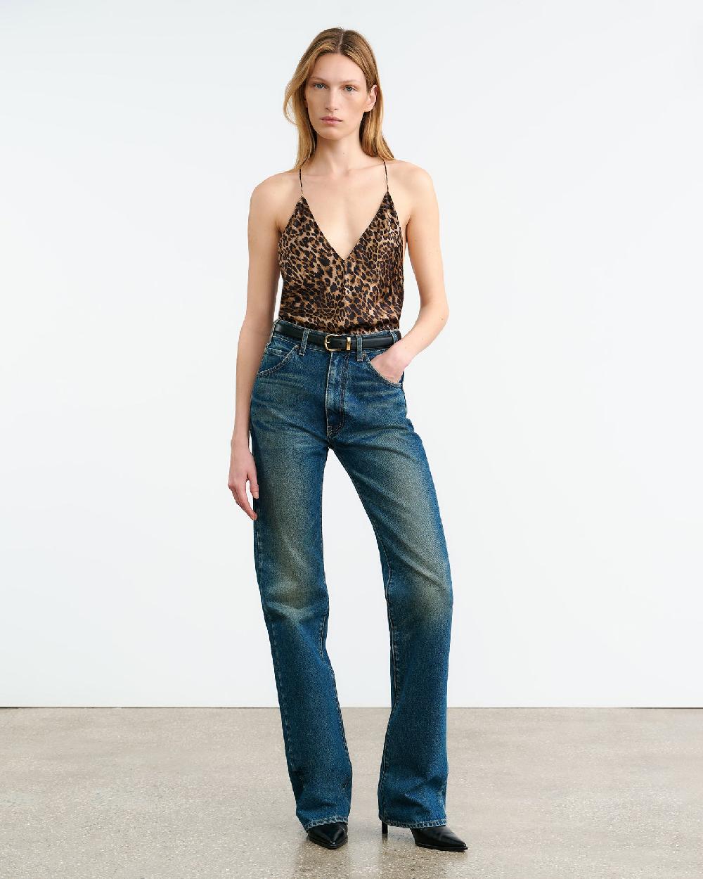 Nili Lotan EMILE SILK CAMI VINTAGE LEOPARD PRINT