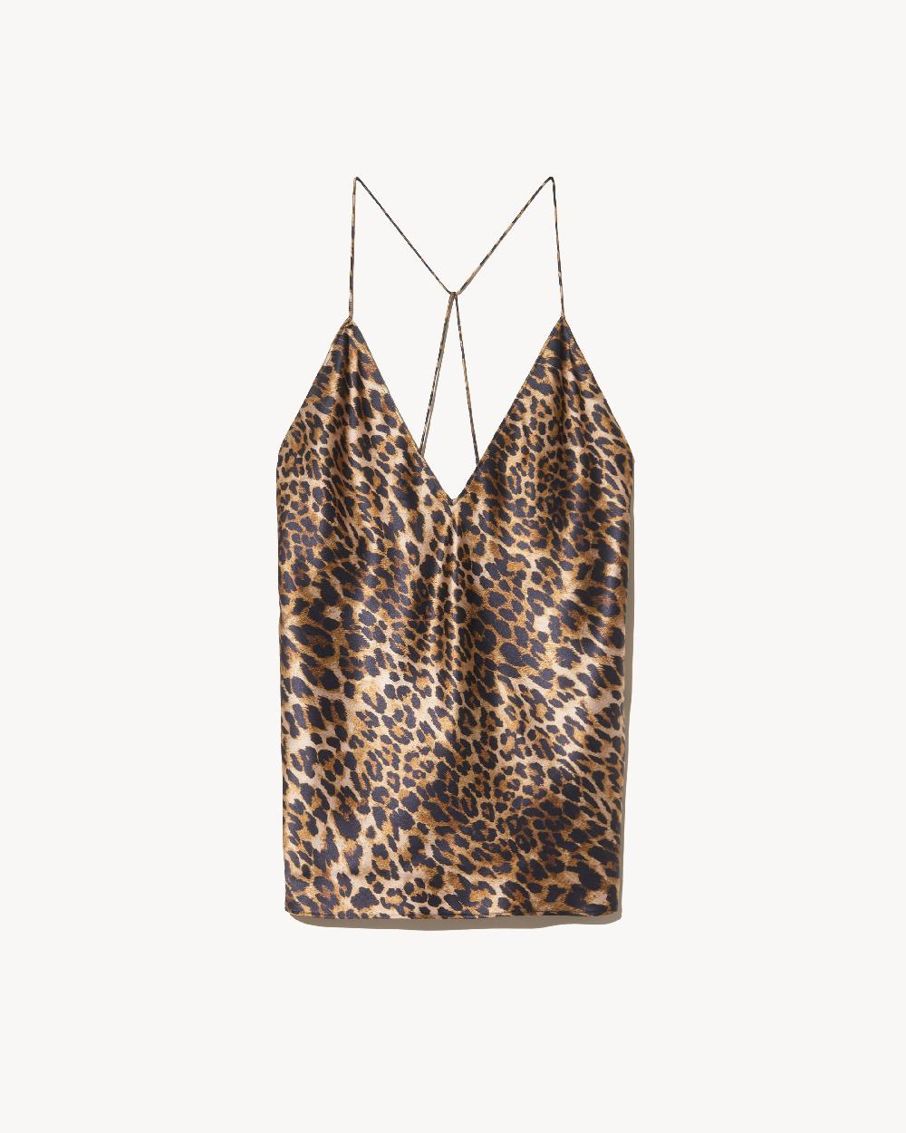 nili lotan EMILE SILK CAMI VINTAGE LEOPARD PRINT