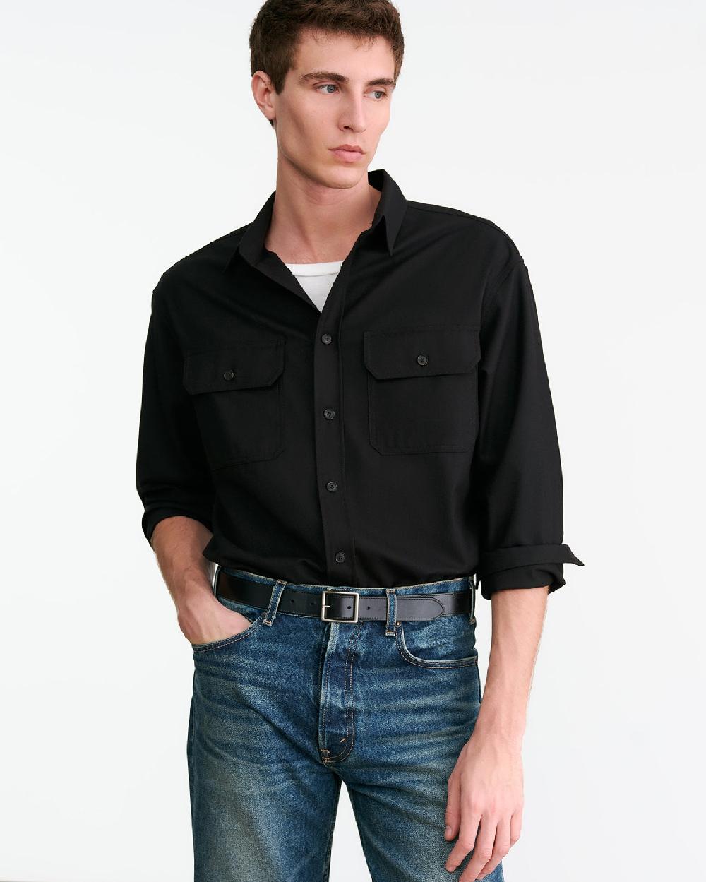 Nili Lotan EVANDER SHIRT BLACK