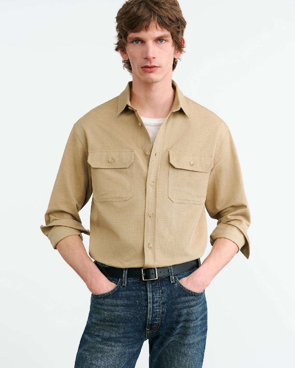 Nili Lotan EVANDER SHIRT DESERT KHAKI