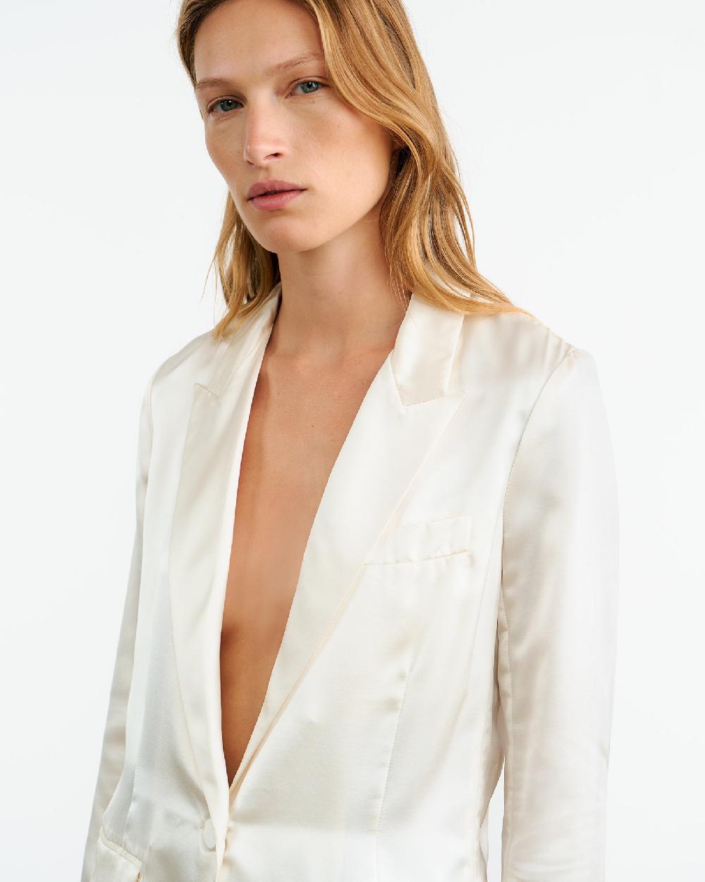 Nili Lotan EVELINE SILK JACKET IVORY
