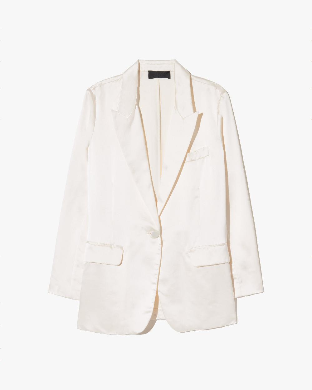 nili lotan EVELINE SILK JACKET IVORY