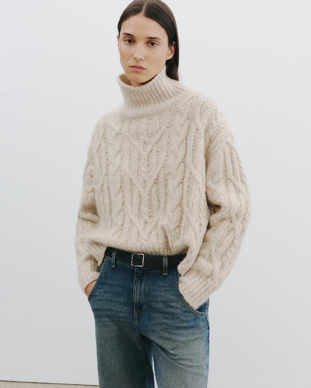 Nili Lotan FAIRINY CASHMERE SWEATER BEIGE MELANGE