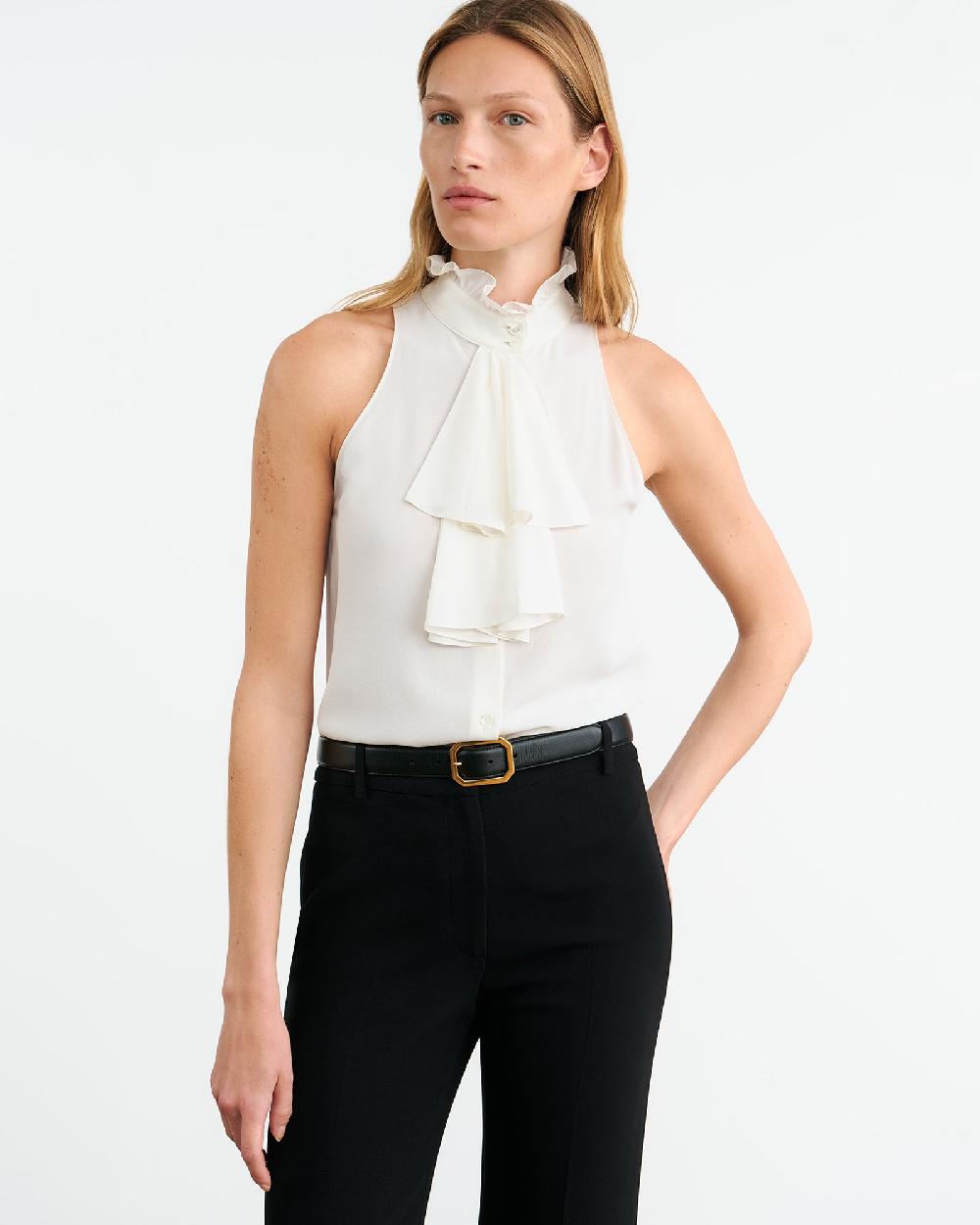 Nili Lotan FELTON SHIRT BLACK